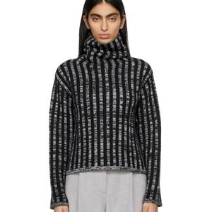 Joseph Sweater Stripes Animation Oversized XXS P2P 18 Black White Wool Cashmere